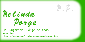 melinda porge business card